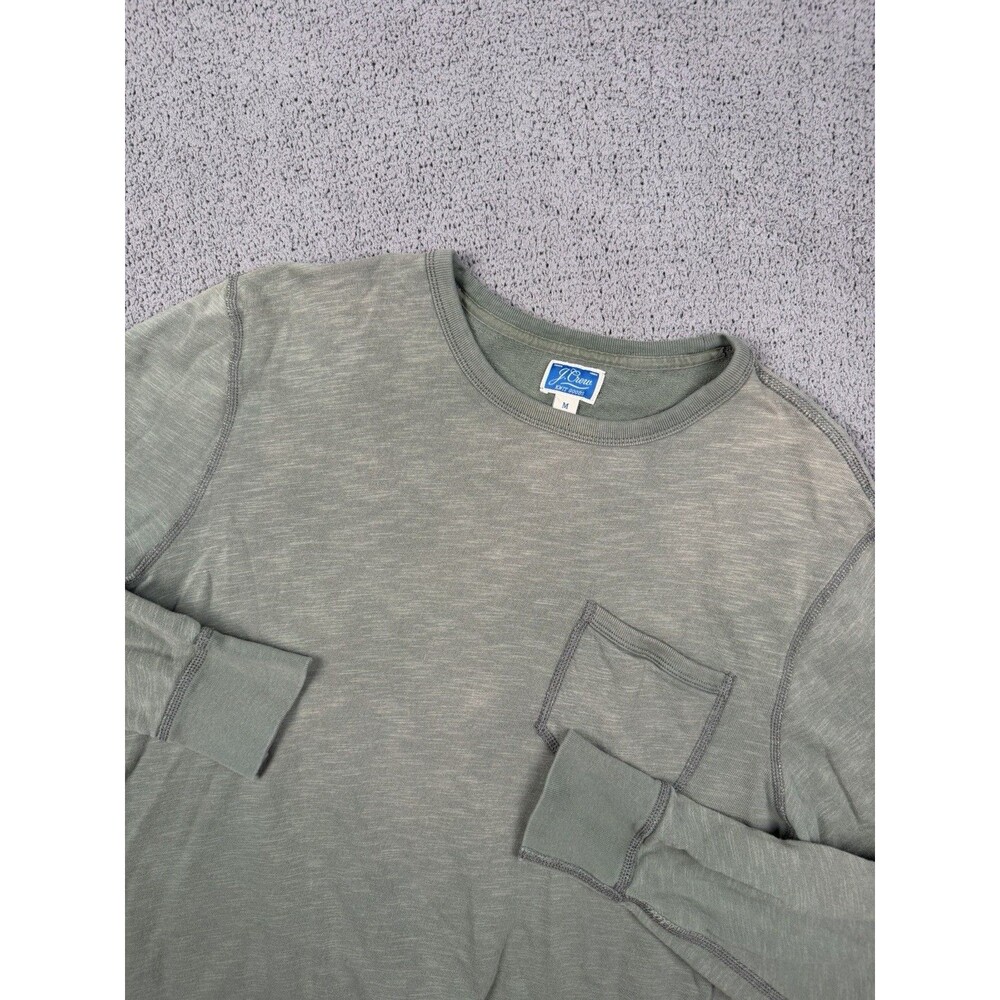 J.Crew Sweatshirt Mens M Green Cotton French Terry Preppy Pullover Ceew